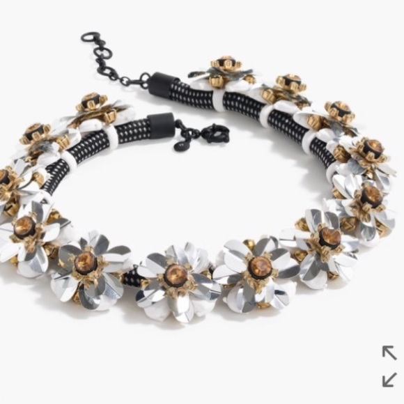 J. Crew Embellished Floral Cord Necklace